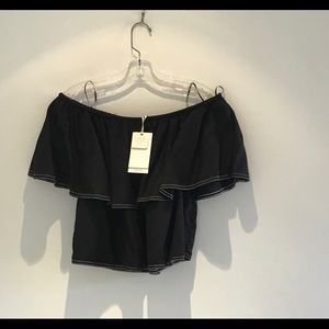 NWT__Women's Black Ruffle Top__NWT
